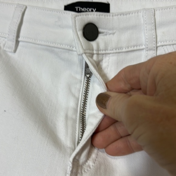 Theory White Split Hem Skinny Fresh Denim Size 31 - Picture 8 of 9